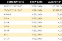 PCSO Lotto Results November 29, 2024 9:00 PM